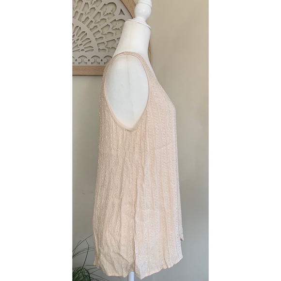 Joie Starleen Scoop Neck Beaded Tank Large cream - Picture 5 of 12